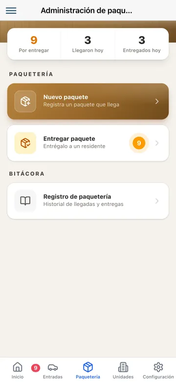App de vigilancia Koti: recepción y entrega de paquetería
