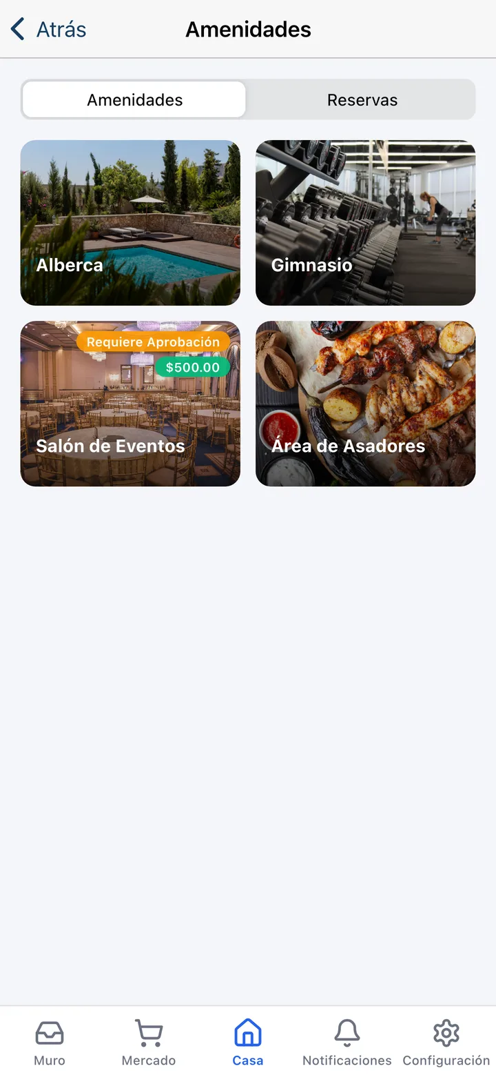 App Koti: reserva de amenidades y calendario