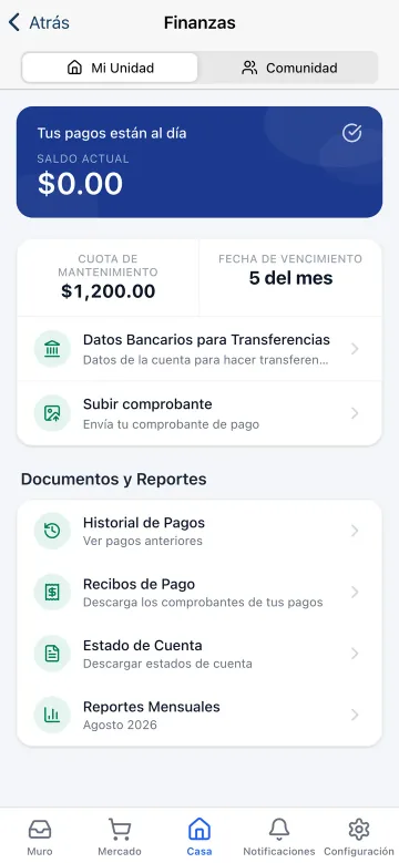 App Koti: estado de cuenta y pagos del residente