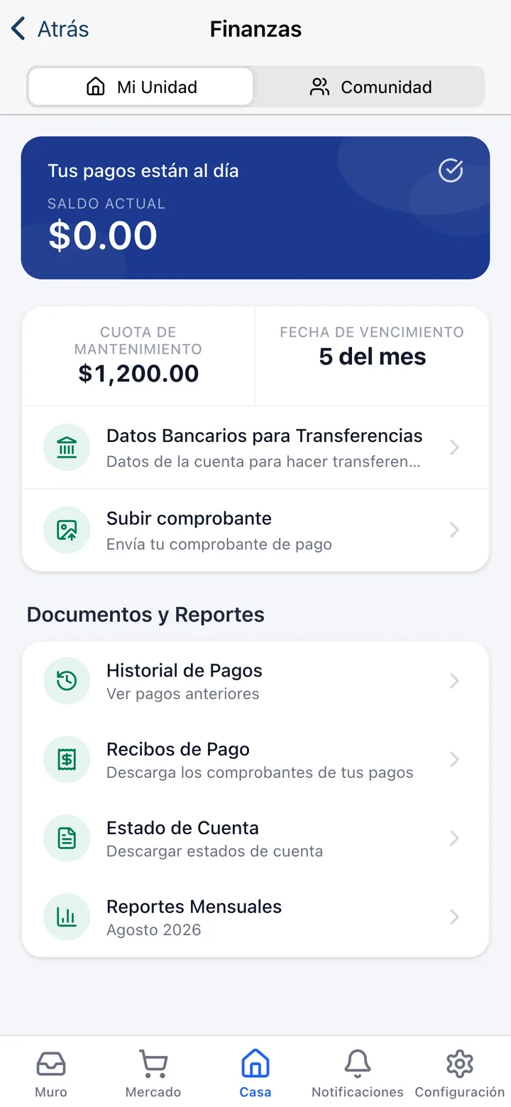 App Koti: estado de cuenta y pagos del residente