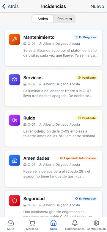 App Koti: incidencias y tickets de mantenimiento