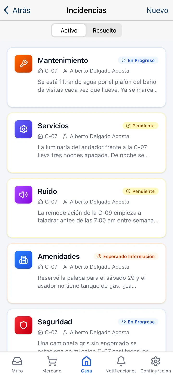 App Koti: incidencias y tickets de mantenimiento