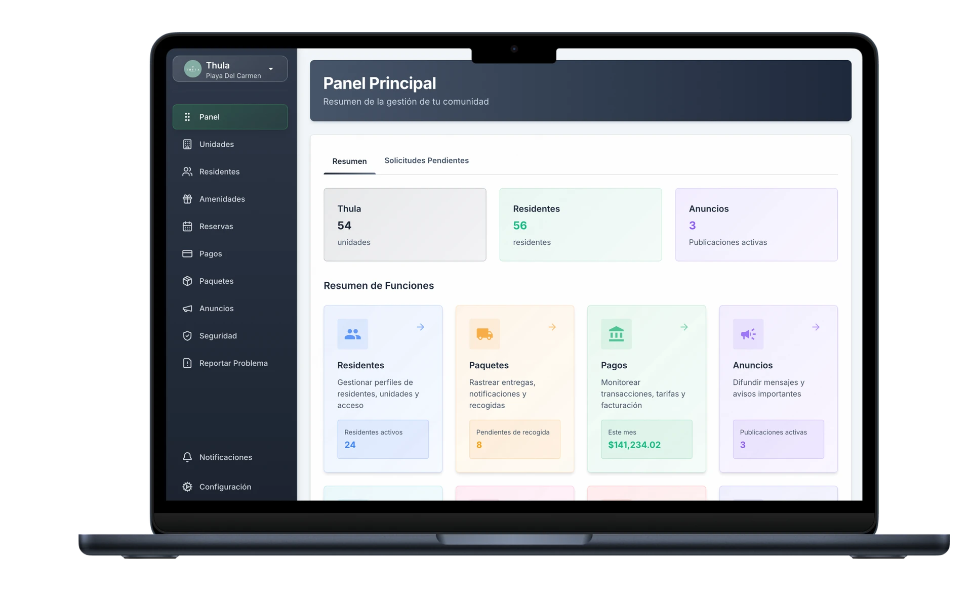 Panel de administración Koti: métricas de condominios en tiempo real